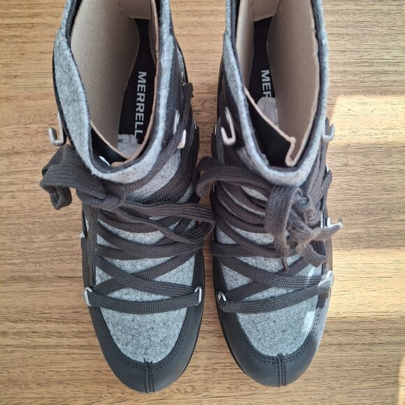 Merrell | Shiloh II Warm Leather Boots (Black/Gray) | Women's US 7 - Picture 4 of 11